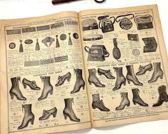 1917-18 Au Louvre Paris Fashion Catalogue, Antique French Department Store Catalog, WWI Era Winter Clothing Illustrations, 74 Pages