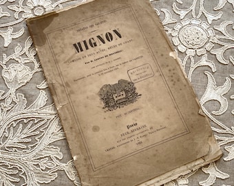 1851 Paris Theatre Programme , “Mignon” Comedy, Théâtre des Variétés Paris, Antique French Ephemera
