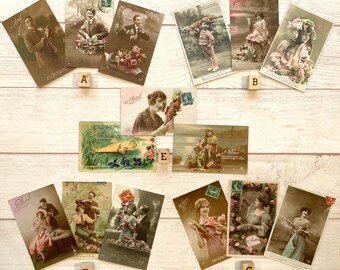 Set of 3 Antique French Poisson d’Avril Postcards, Early 1900s April Fool’s Day Cards