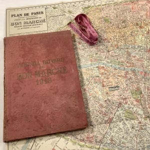 1918 Agenda Buvard du Bon Marché Paris Map Handwritten French Antique Ephemera Diary