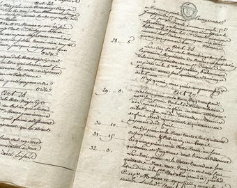 Stunning 1794 80-Page French Inheritance Document, Revolutionary Era Manuscript, Handwritten Archive