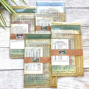 Confezioni di carta per collage numerico francese vintage: tabelle dei logaritmi, numeri e tabelle per scrapbooking, junk journaling e arte multimediale mista