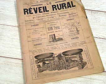 1923 French Agriculture Magazine, Le Réveil Rural, Antique Farm Ephemera