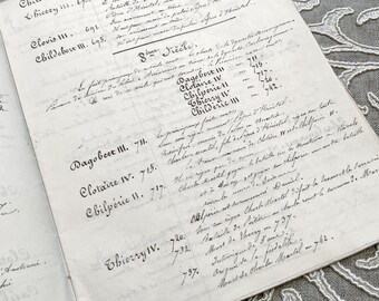 Antique French Handwritten History Booklet, Manuscript, Junk Journal Ephemera