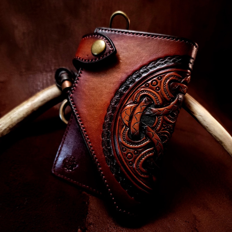Danegeld Viking Wallet with Decorative Chain Black 11cm