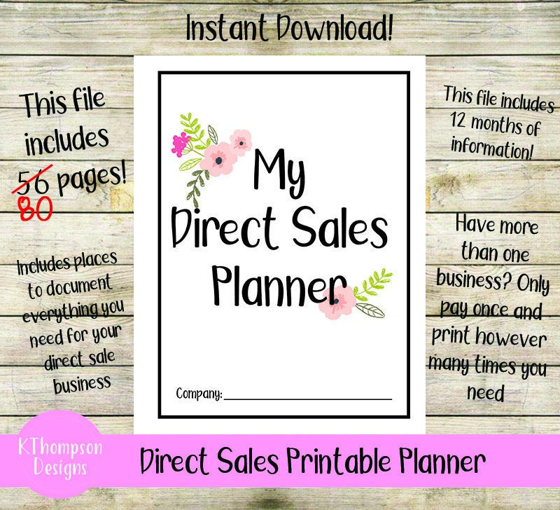Direct Sales Printable PDF Planner, Digital Download Binder, Direct ...