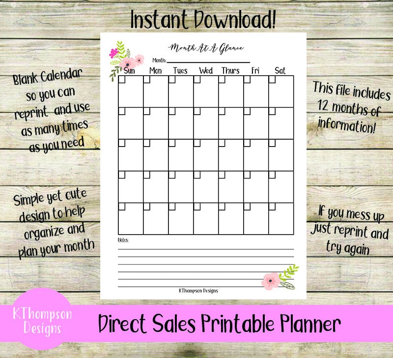 Direct Sales Printable PDF Planner, Digital Download Binder, Direct ...