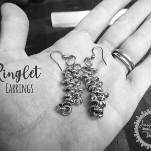 Ringlet Earrings: Handcrafted Silver Dangle for Casual or Chic Style, Perfect Jewelry Gift