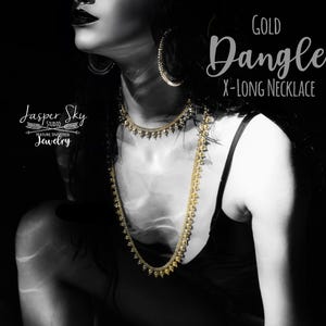 Gold Extra Long Necklace Boho Style, Hypoallergenic 18k Gold Plated, Perfect for Layering & Club Wear, Bohemian Gift