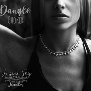 Choker Necklace for Women - Choker Layering Necklace - Silver Dangle Choker