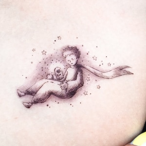 Le Petit Prince Temporary Tattoo Sticker, The Little Prince Illustration, En Rose Tattoo, Long lasting Waterproof Tattoo, Kids Party Games