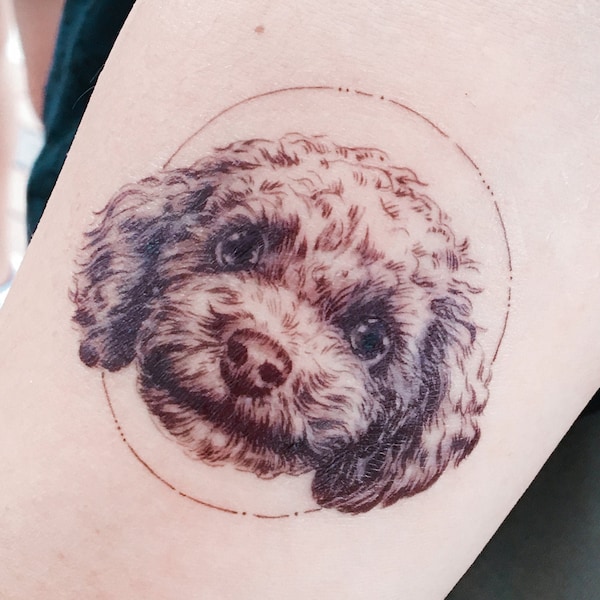 Dog tattoos Watercolor Animal temporary tattoos Poodle tattoo stickers Puppy tattoos Cute doggie tattoos Pet Tattoo Ideas Games Party Gifts