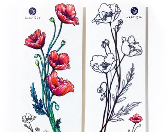 Delicate Flower Tattoos Minimal Flower Tattoos Botanical Etsy