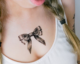 Girl Tattoos Ribbon Bow Tattoo Sticker Romantic Tattoo - Etsy Girl Tattoos Ribbon Bow Tattoo Sticker Romantic Tattoo - Etsy