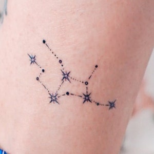 VIRGO Constellation Virgo Zodiac Sign Tattoo Virgo Horoscope Mini Virgo Symbol Tattoo Tarot Realistic Temporary Tattoos tatouage temporaire image 2