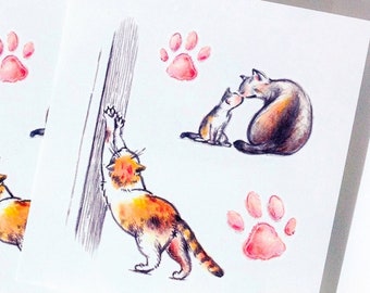 Cute Cat tattoo Cat Family Long Lasting Temporary tattoos Realistic tattoos Tatouage durable Animal tattoo Stickers Meow Fun Party Game Gift