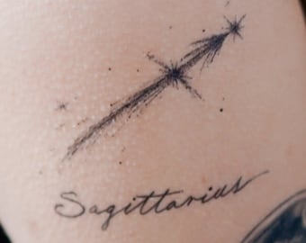 Boogschutter sterrenbeeld tattoo mini minimale dierenriem sterrenbeeld tattoo realistische tijdelijke tattoo sticker Galaxy tattoo tatouage temporaire