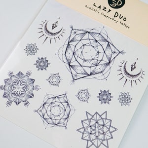 Graphic Geometry tattoos Minimal Symbol tattoo Symmetrical tattoo Realistic Temporary tattoo Galaxy Tattoo Universe Tattoo Sticker Halloween