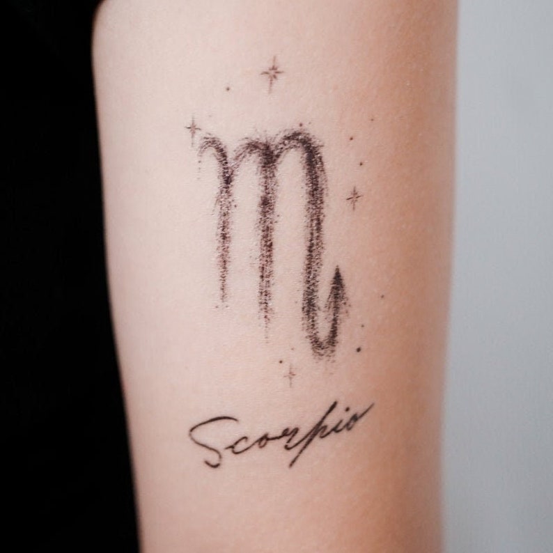 SCORPIO ZODIAC TATTOO Sticker Scorpio Horoscope Constellation - Etsy