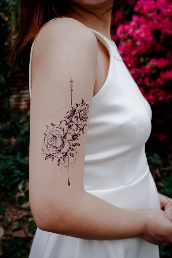 Alchemy Tattoo Flash Rose Tattoo Long Lasting Temporary Tattoos Flower Tattoo Stickers Minimal Tattoos Spiritual Tattoos Tatouage Temporaire