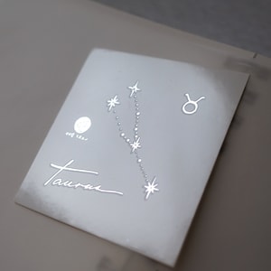 Taurus Symbol Tattoo Taurus Horoscope Constellation Mini TAURUS ZODIAC Sign Lettering Realistic Temporary Tattoo Sticker tatouage temporaire image 10