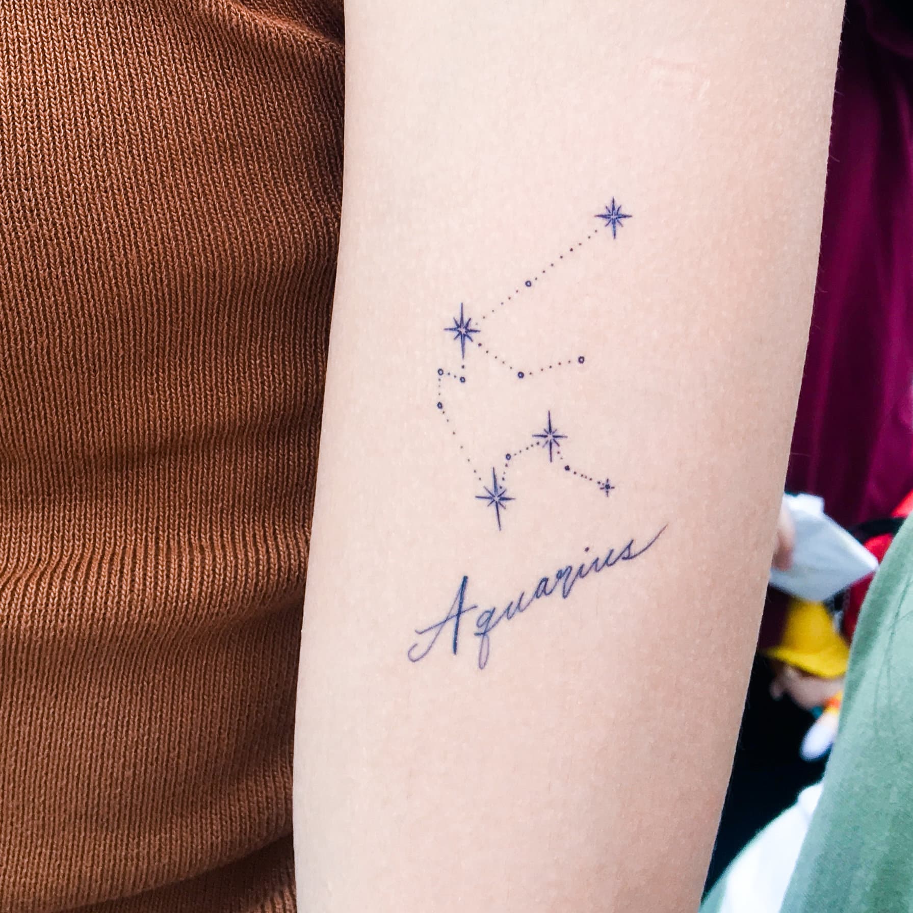 Aquarius Tattoo Mini Minimal Zodiac Tattoo Constellation - Etsy