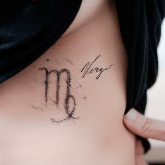 Virgo Konstellation Jungfrau Sternzeichen Zeichen Tattoo Etsy