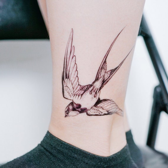 Color Temporary Tattoo Swallow Tattoo Bird Tattoo Peace Animal Etsy Color Temporary Tattoo Swallow Tattoo Bird Tattoo Peace Animal Etsy