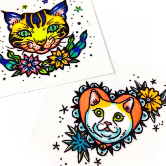 Old School Tatuaggio Gatto Pop Colore Tatuaggi Realistico Etsy Old School Tatuaggio Gatto Pop Colore Tatuaggi Realistico Etsy