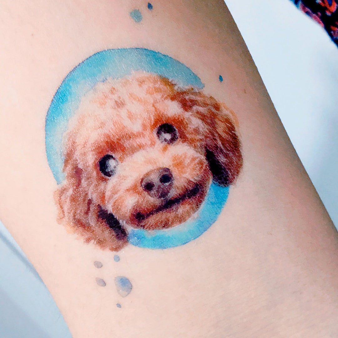 Poodle Doggie Pet Dog Puppy Paw Watercolor Temporary Tattoo Stickers Cute  Animal  Shop LAZY DUO TATTOO Temporary Tattoos  Pinkoi