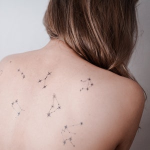 VIRGO Constellation Virgo Zodiac Sign Tattoo Virgo Horoscope Mini Virgo Symbol Tattoo Tarot Realistic Temporary Tattoos tatouage temporaire image 7