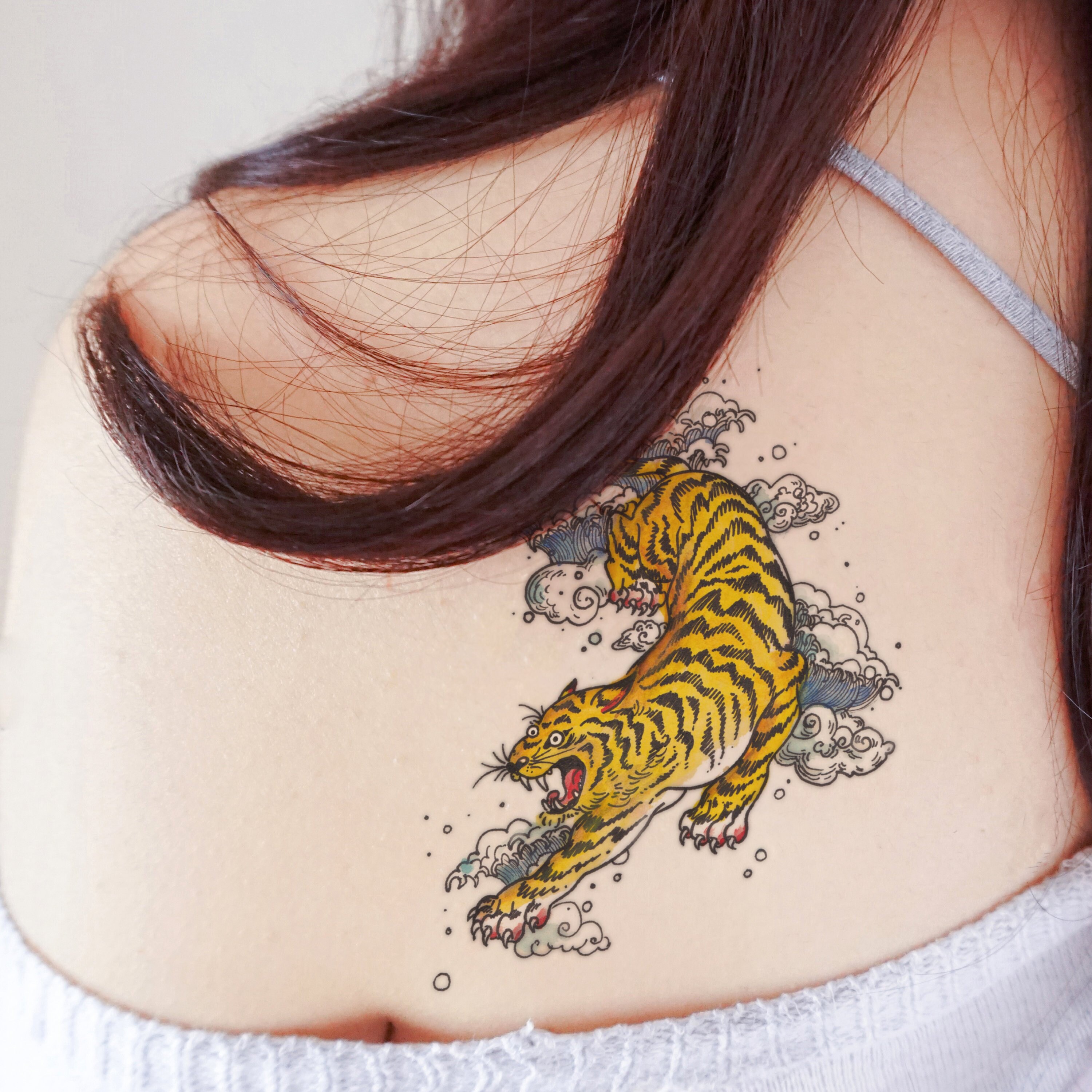 Old Hong Kong Temporary Tattoo Vintage Tiger Tattoo Green Dragon Tattoo ...