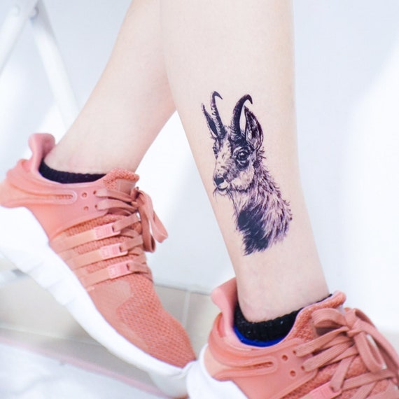 Black Goat Ram Skull Tattoo Animal Tattoo Stickers Long Lasting Temporary  Tattoo Ideas Blackwork Tattoos Capra Chvre Tatouage Cabra Tatuaje - Etsy