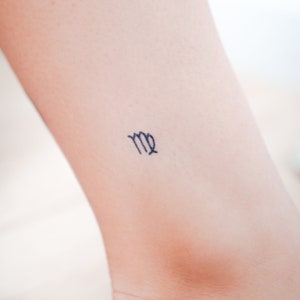 VIRGO Constellation Virgo Zodiac Sign Tattoo Virgo Horoscope Mini Virgo Symbol Tattoo Tarot Realistic Temporary Tattoos tatouage temporaire image 4