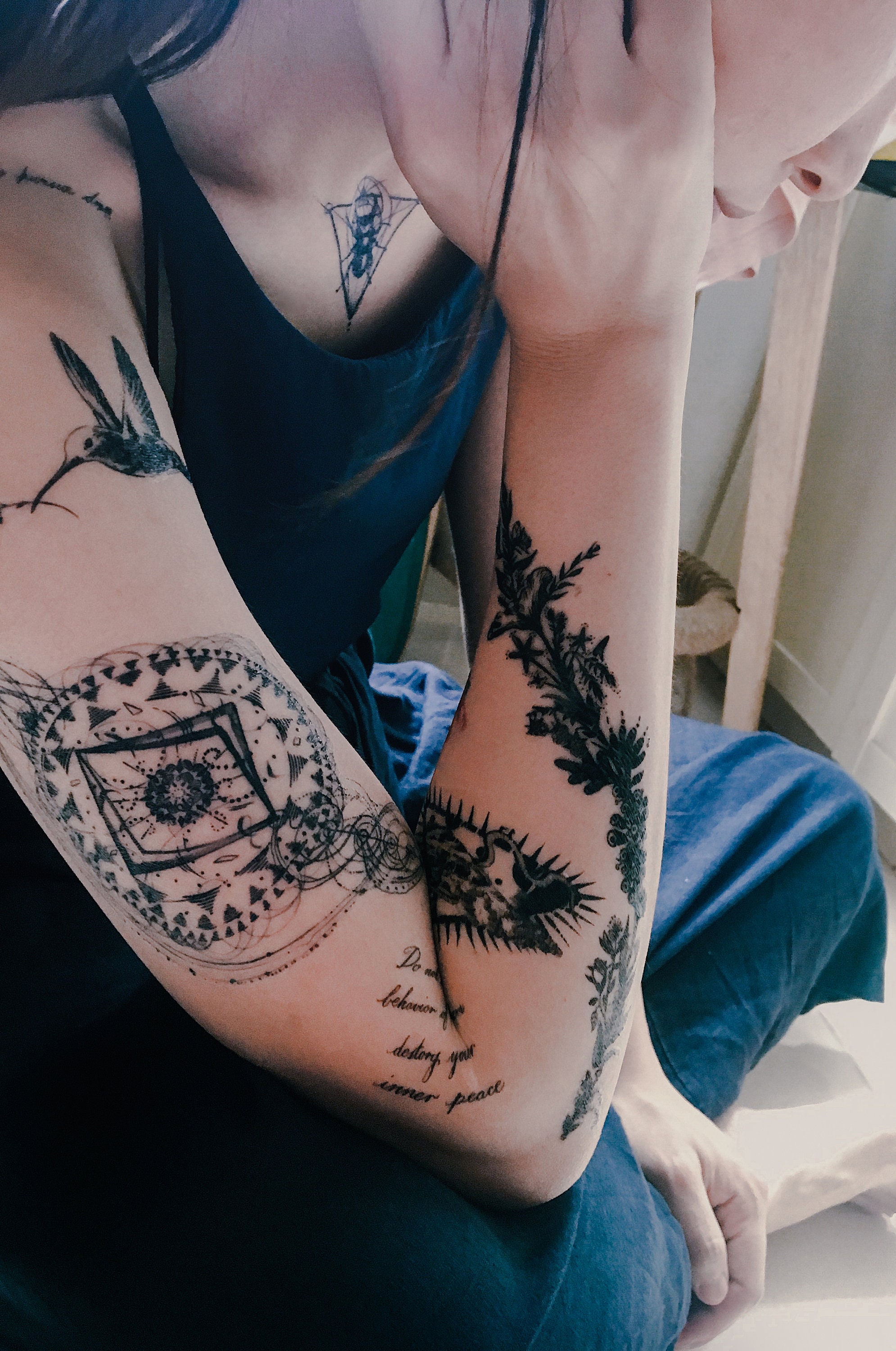 Long Lasting Temporary tattoo Bohemian Flower tattoo Bracelet | Etsy
