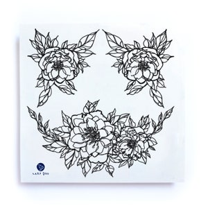 Symmetrical Flower tattoos Ling Flower tattoos Minimal Flower tattoos Long Lasting Temporary tattoo Stickers Summer Fun Pool Game Party Gift