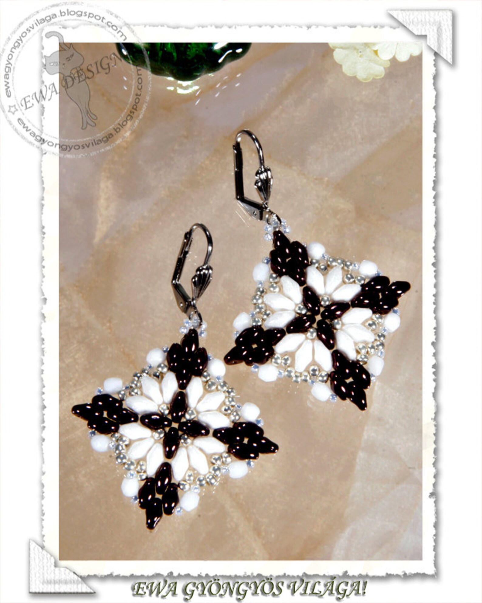 Loretta beaded earrings PDF pattern Etsy