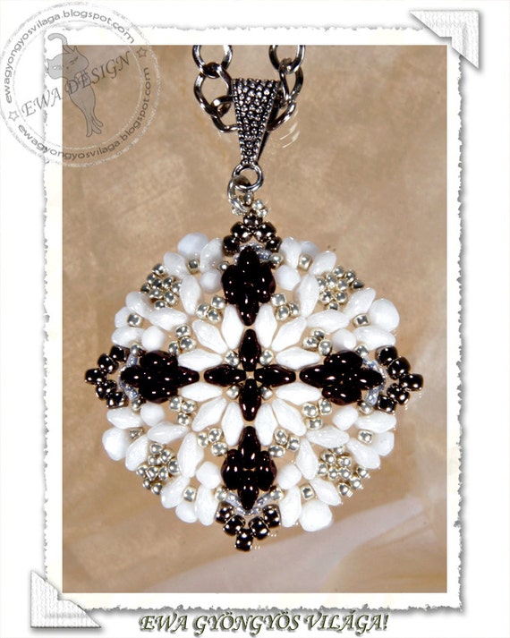 Loretta beaded pendant PDF pattern Etsy