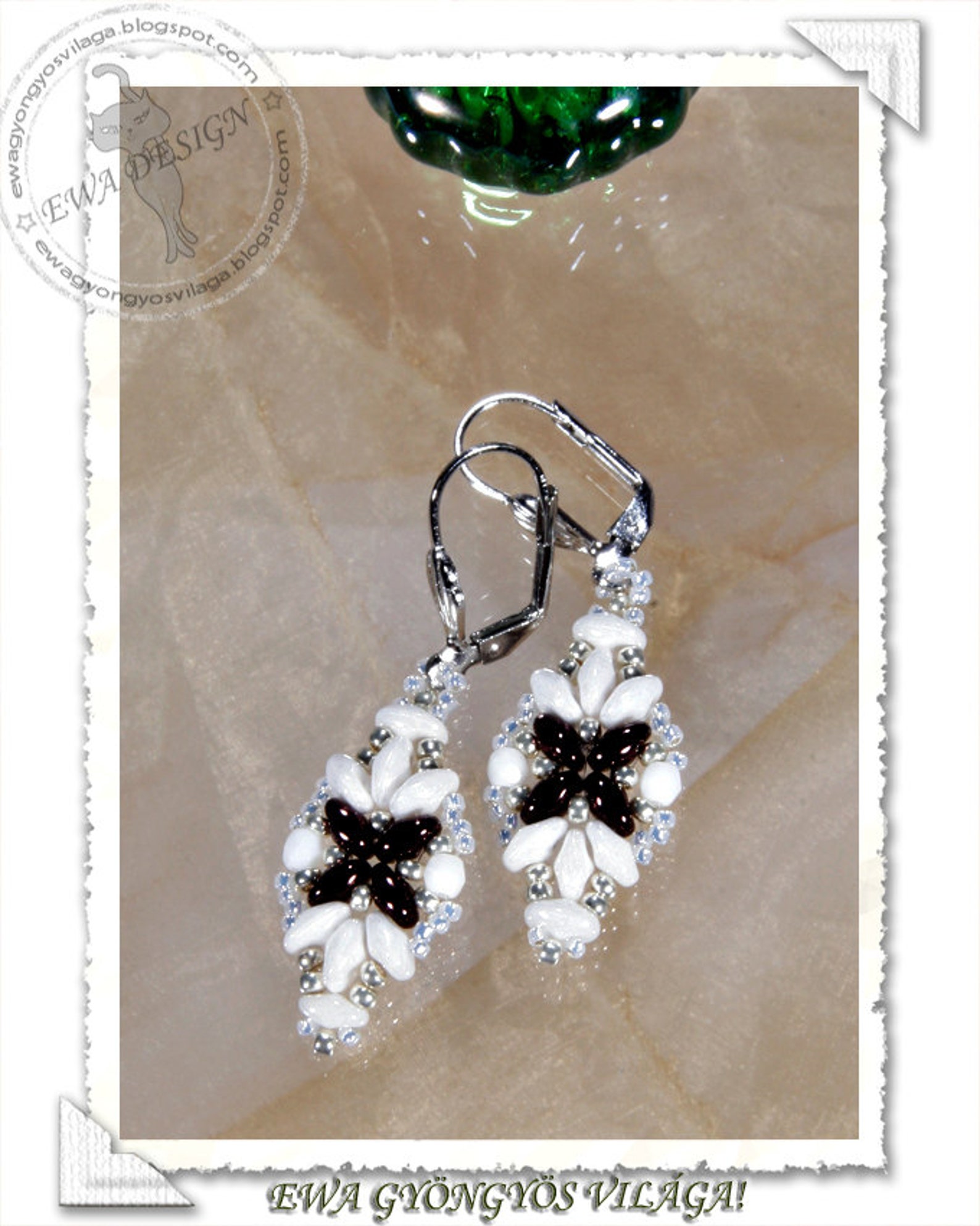 Loretta beaded earrings PDF pattern Etsy