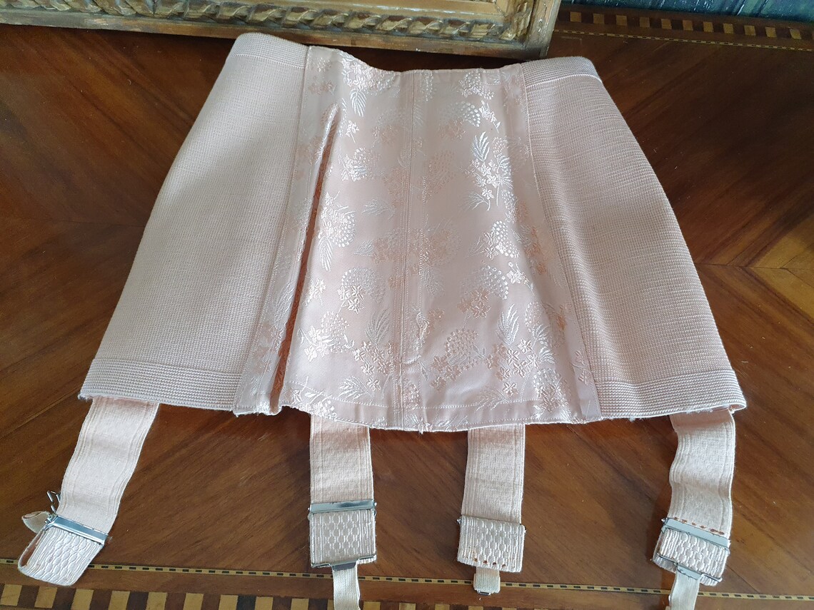 Gaine corset vintage porte jarretelle couleur saumon 2247 Etsy France