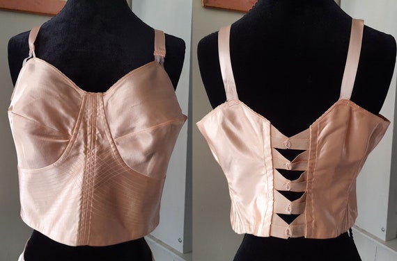 Vintage bra bra circa 1950 strapless cotton satin