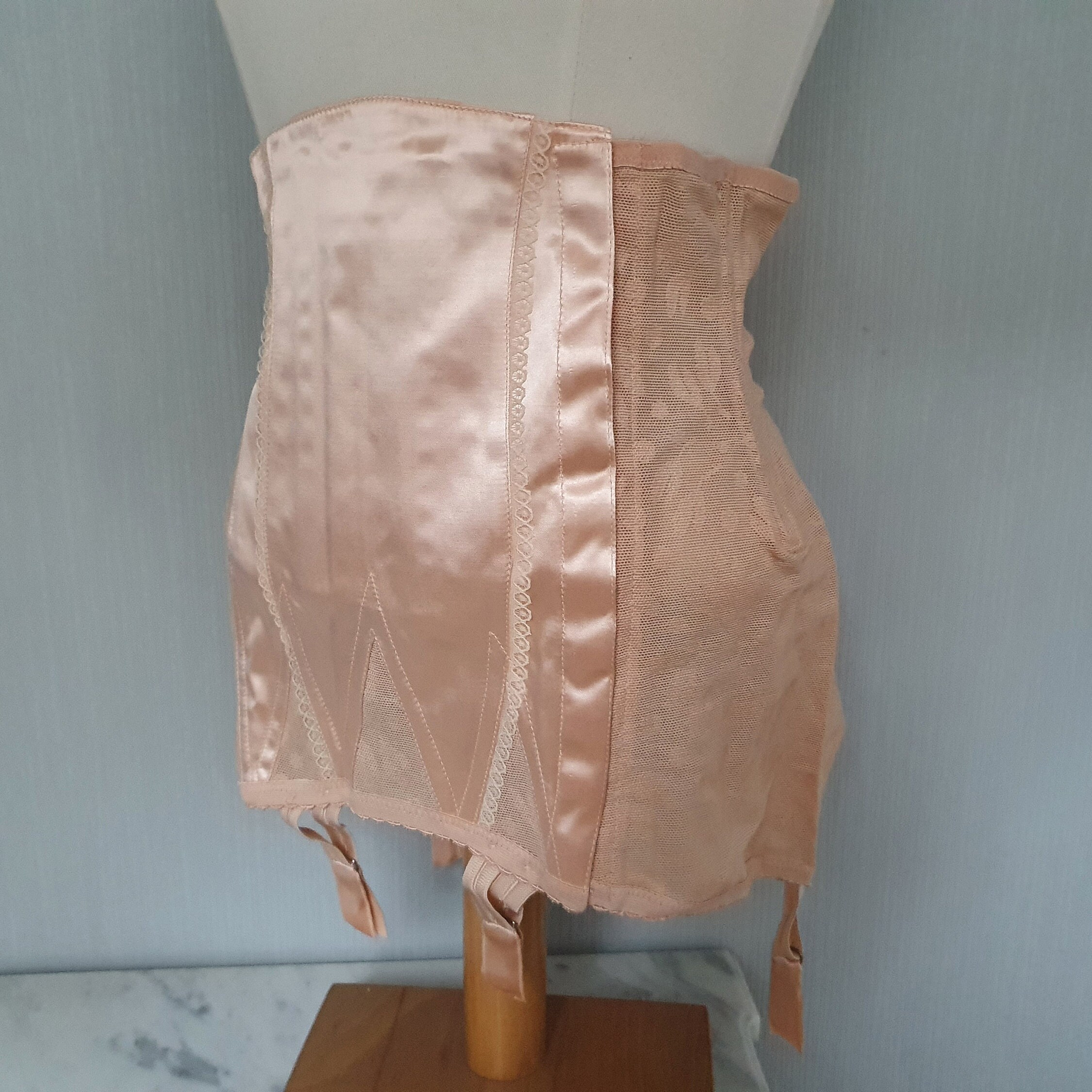 Gaine T 100 corset porte jarretelle vintage saumon années Etsy