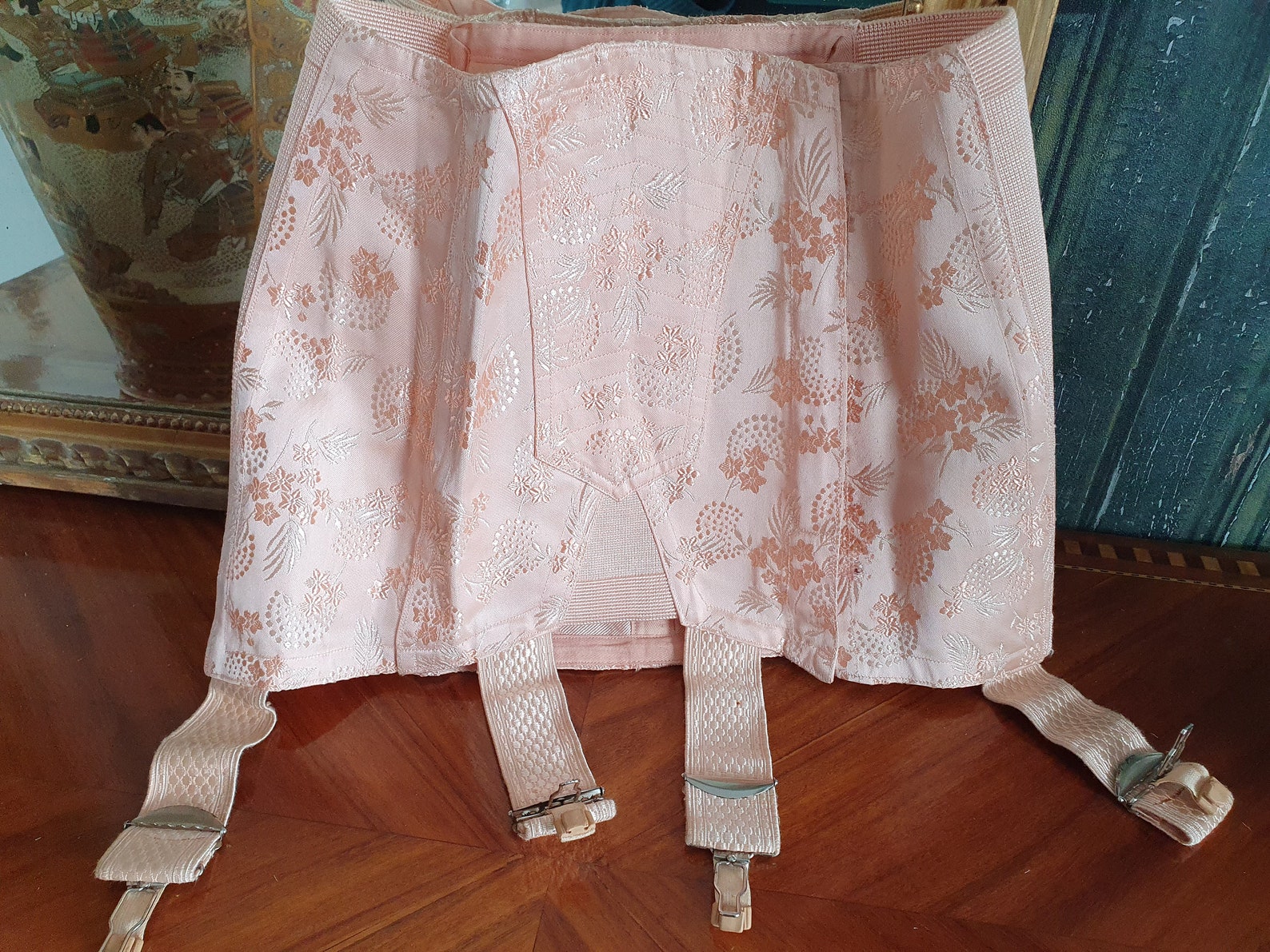 Gaine corset vintage porte jarretelle couleur saumon 2247 Etsy France