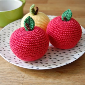 Crochet Apple1pcsPlay Pretend Food Crochet Fruits Kitchen Decor Montessori Toys Kids Toy Play Kitchen Food Toys For Toddlers image 7