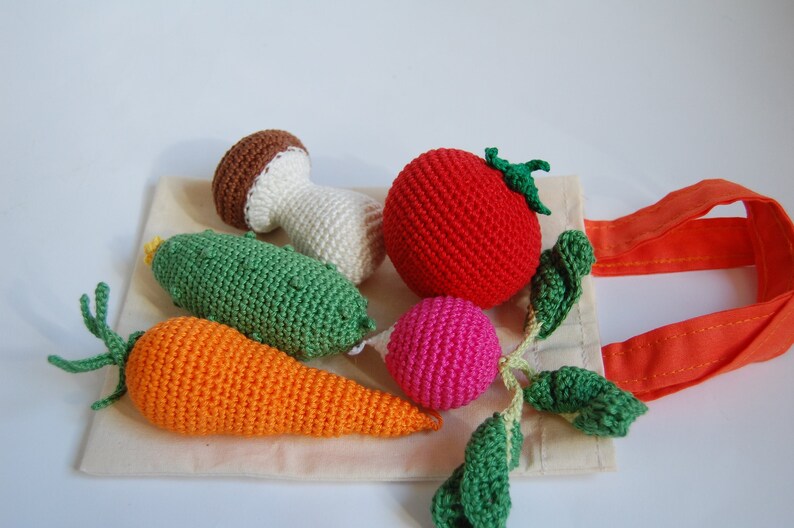 Crochet Play Food Set5pcscrochet Vegetables Crochet Food Etsy