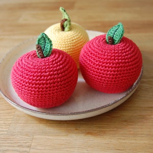 Crochet Apple1pcsPlay Pretend Food Crochet Fruits Kitchen Decor Montessori Toys Kids Toy Play Kitchen Food Toys For Toddlers image 6