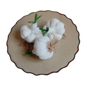 Crochet Garlic(1pcs)-Play Pretend Food Crochet Vegetables Kitchen Decor Montessori Toys Kitchen Play Food
