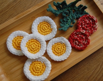 Crochet egg slice(1pc+)- Play Food, Play Pretend Food