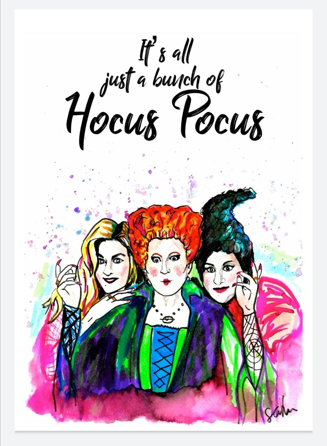 Signed Print Hocus Pocus Sanderson Sisters Art Print Just a - Etsy
