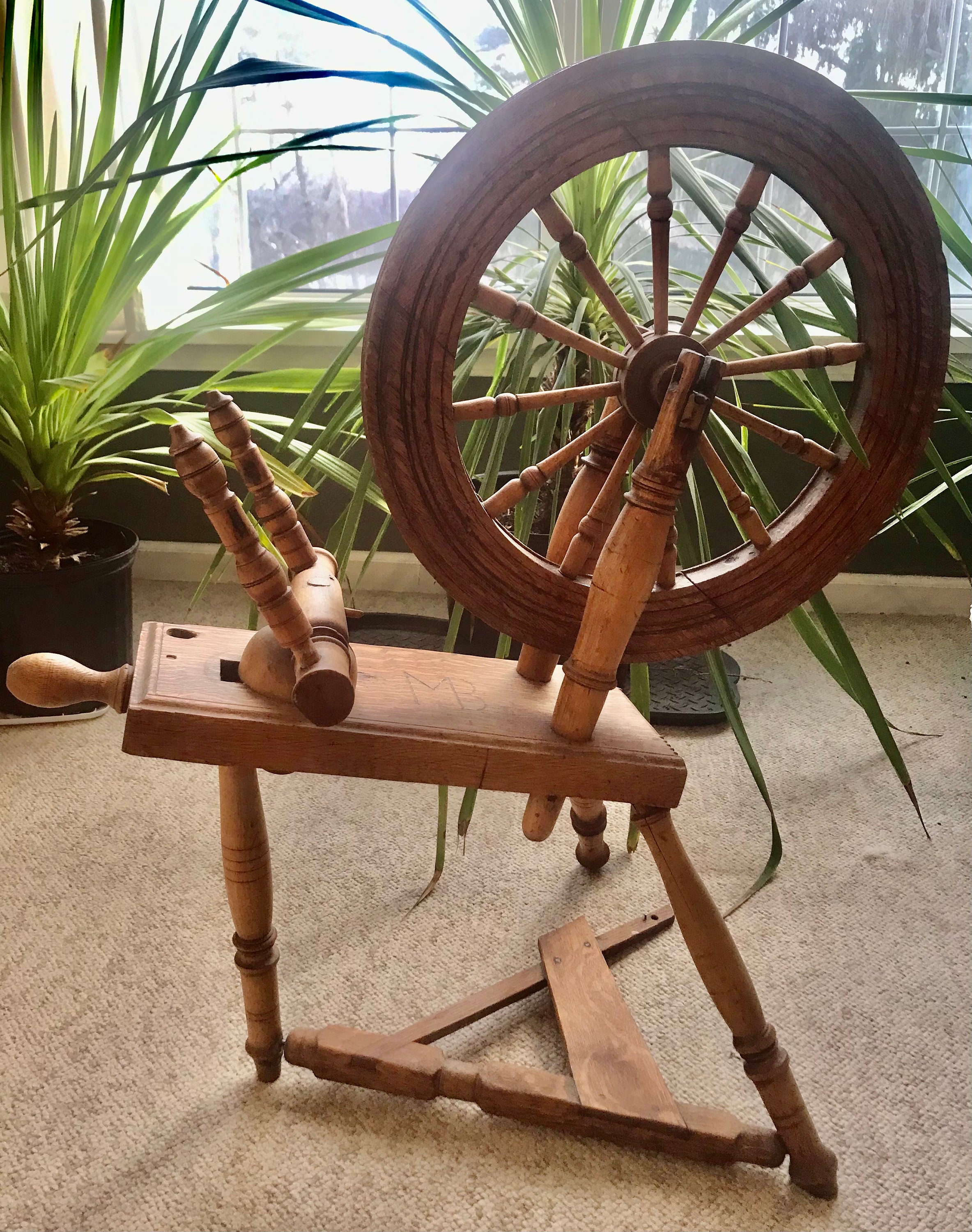Small Wooden Spinning Wheel Etsy